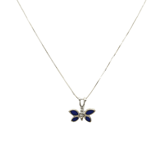 Collar Mariposa Lapislázuli Plata Fina 925 