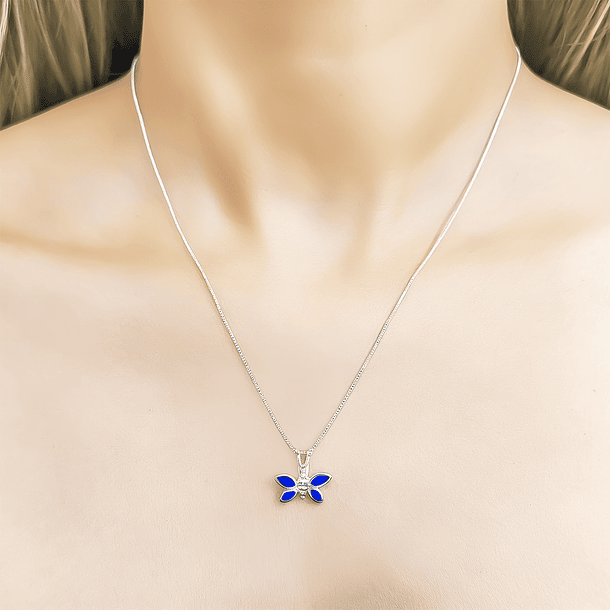 Collar Mariposa Lapislázuli Plata Fina 925 