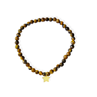 Pulsera Ojo De Tigre 4mm Estrella Enchapado Oro 18K Elásticada 1