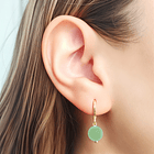 Aros Argolla Jade 8mm Enchapado Oro 18K 2