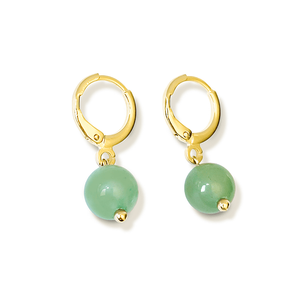 Aros Argolla Jade 8mm Enchapado Oro 18K 3