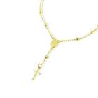 Pulsera Denario Bolitas Cruz Lisa Virgen De Los Rayos Enchapado Oro 18K 3