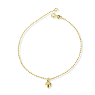 Tobillera Mini Beads Corazón Enchapado Oro 18K 3