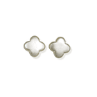 Aros Trébol Perla Sintética Enchapado Oro 18K 3