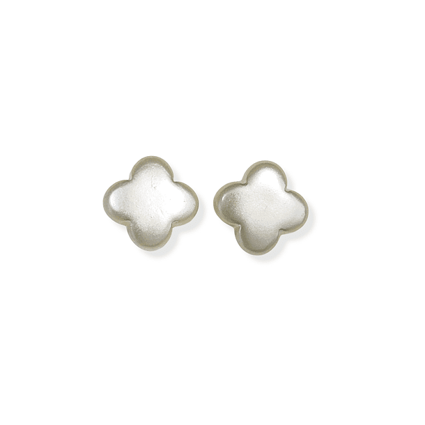 Aros Trébol Perla Sintética Enchapado Oro 18K 3