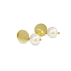Aros Perla Shellpearl 8mm Tope Redondo Enchapado Oro 18K 3