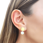 Aros Perla Shellpearl 8mm Tope Redondo Enchapado Oro 18K 2