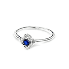 Anillo Flor Circón Azul Plata Fina 925 1