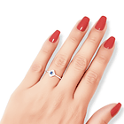 Anillo Flor Circón Azul Plata Fina 925 2