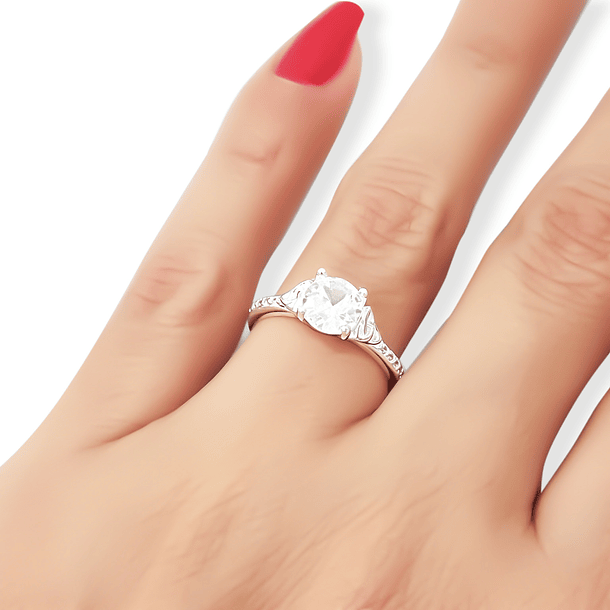 Anillo Circón Blanco Triqueta Plata Fin 925