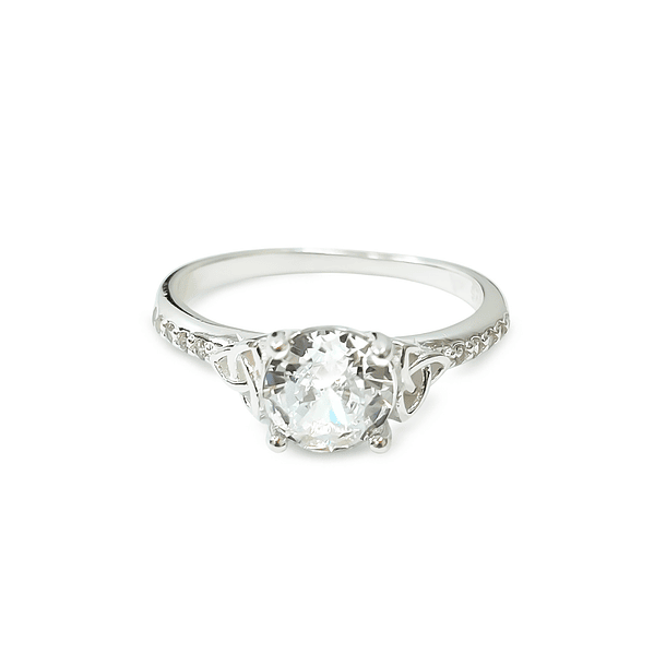 Anillo Circón Blanco Triqueta Plata Fin 925 3