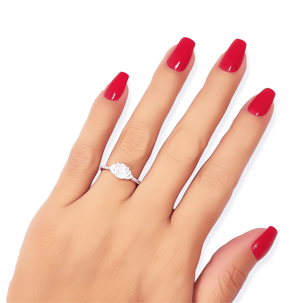 Anillo Circón Blanco Triqueta Plata Fin 925 4