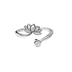 Anillo Flor De Loto Punto De Luz Plata Fina 925 1