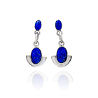 Aros Lapislázuli Ovalado Colgante Plata Fina 950 1