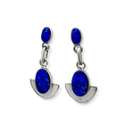 Aros Lapislázuli Ovalado Colgante Plata Fina 950 3