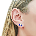 Aros Mariposa Lapislázuli Plata Fina 950  2