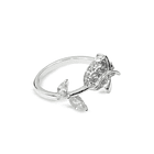 Anillo Tulipán Circón Blanco Plata fina 925 3