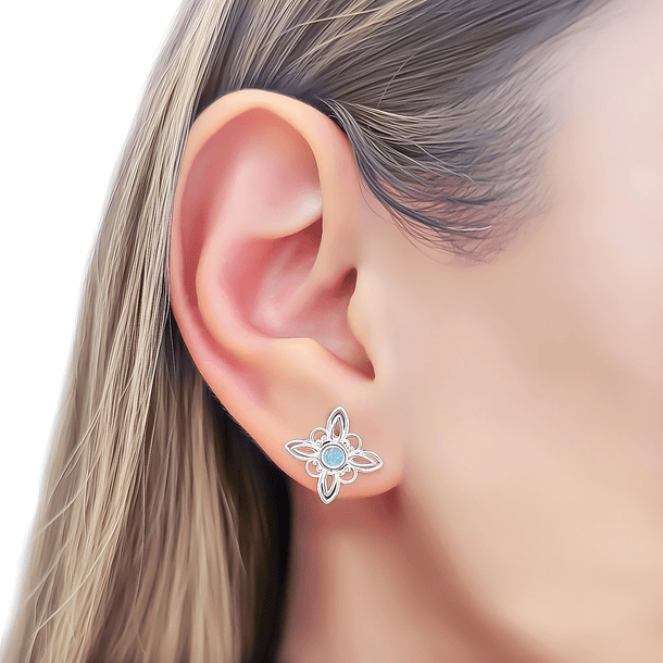 Aros Nudo De Bruja Tornasol Plata Fina 925