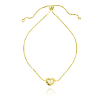 Pulsera Corazón Circón Borde Enchapado Oro 18K 1