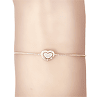 Pulsera Corazón Circón Borde Enchapado Oro 18K 2