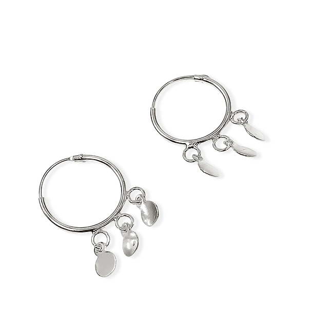 Aros Argolla 3 Círculos Colgantes Plata Fina 925 3