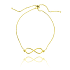 Pulsera Infinito Fino Liso Enchapado Oro 18K Ajustable 1