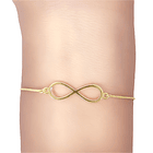 Pulsera Infinito Fino Liso Enchapado Oro 18K Ajustable 2
