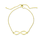 Pulsera Infinito Fino Liso Enchapado Oro 18K Ajustable 3
