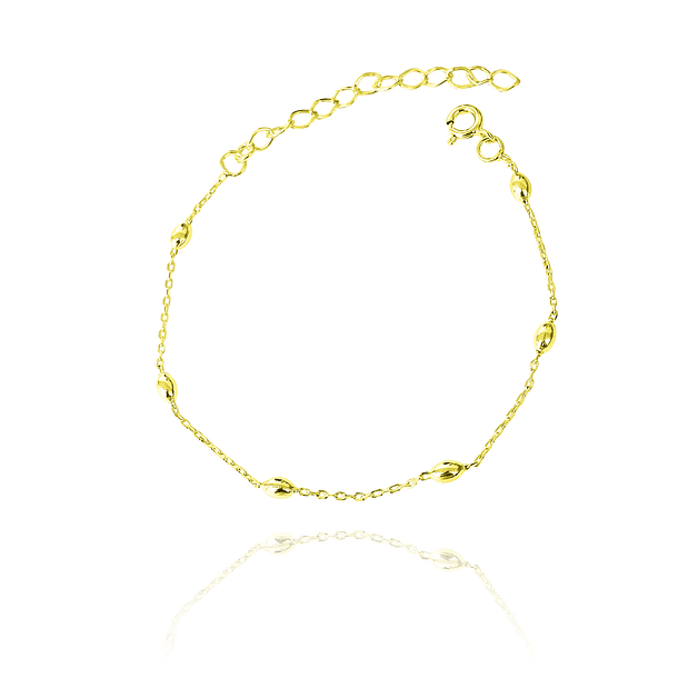 Pulsera 6 Melones Eslabón Limado Enchapado Oro 18K 3