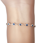 Pulsera Ojos Turcos Azules Mini Enchapado Oro 18K 2