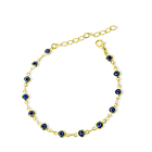 Pulsera Ojos Turcos Azules Mini Enchapado Oro 18K 3