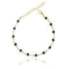 Pulsera Ojos Turcos Azules Mini Enchapado Oro 18K 1