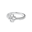 Anillo Trébol Calado Medio Cintillo Plata Fina 925 3