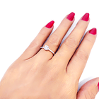 Anillo Solitario Redondo Medio Cintillo Plata Fina 925 2