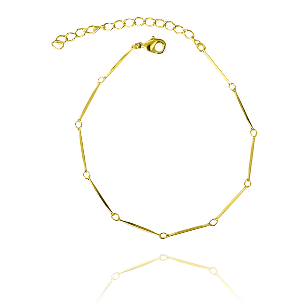 Pulsera Palito Facetado Enchapado Oro 18K