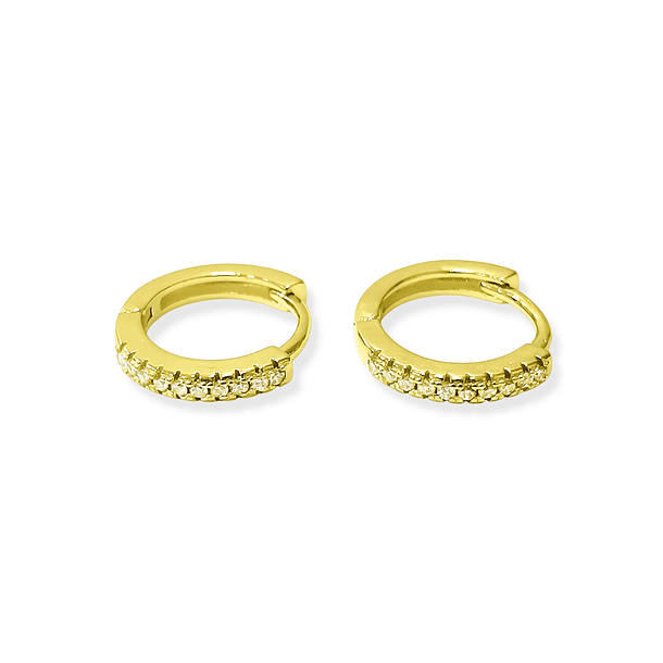 Aros Argolla 1 línea Circón 14mm Enchapado Oro 18K 3