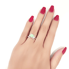 Anillo Tulipán Circón Verde Plata Fina 925 2