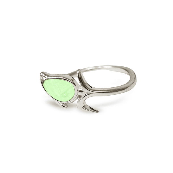 Anillo Tulipán Circón Verde Plata Fina 925 4