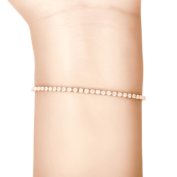 Pulsera Jazmín Circón Veneciana Enchapado Oro 18K Adaptable