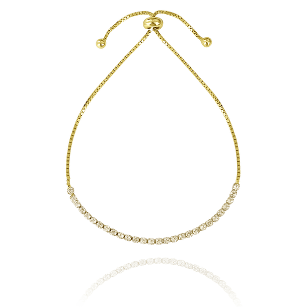 Pulsera Jazmín Circón Veneciana Enchapado Oro 18K Adaptable