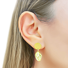 Aros Peridot Facetado Tope Redondo Enchapado Oro 18K 2