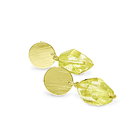 Aros Peridot Facetado Tope Redondo Enchapado Oro 18K 3