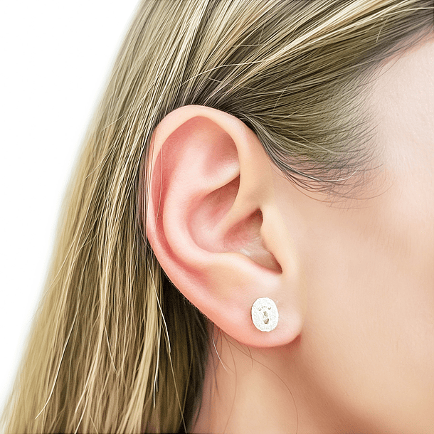 Aros Roseta Oval Circón Blanco Plata Fina 925