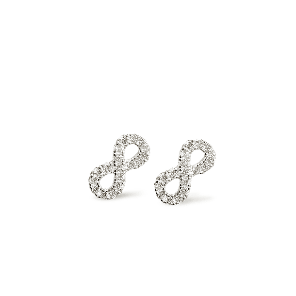 Aros Infinito Circón Mini Plata Fina 925 3