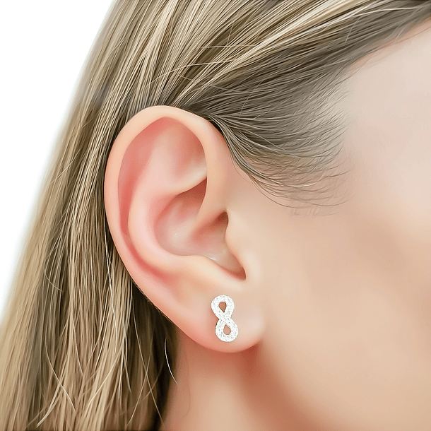 Aros Infinito Circón Mini Plata Fina 925