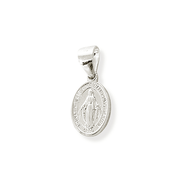 Colgante Medalla Virgen de los Rayos 8mm Plata Fina 925 3