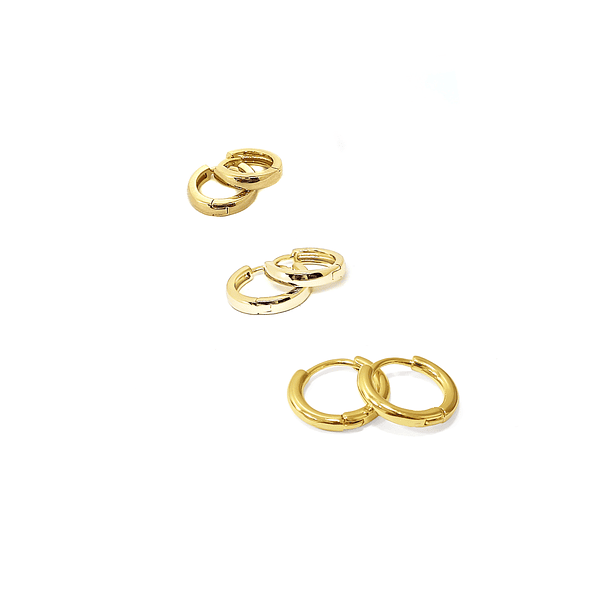Aros Argollas Bisagra Enchapado Oro 18K