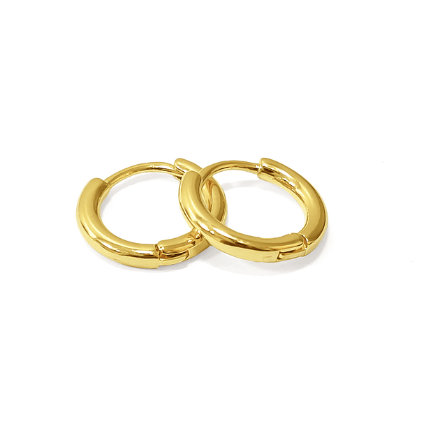 Aros Argollas Bisagra Enchapado Oro 18K 4
