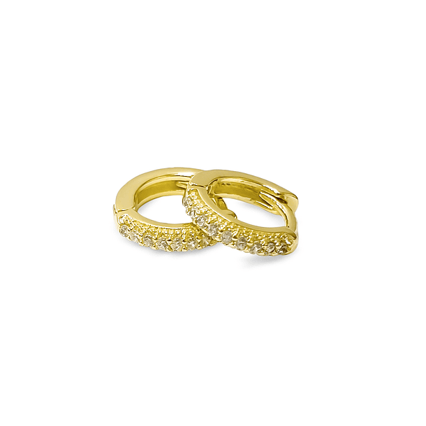 Aros Argolla Niña Cintillo Micro Circón Enchapado Oro 18K 1