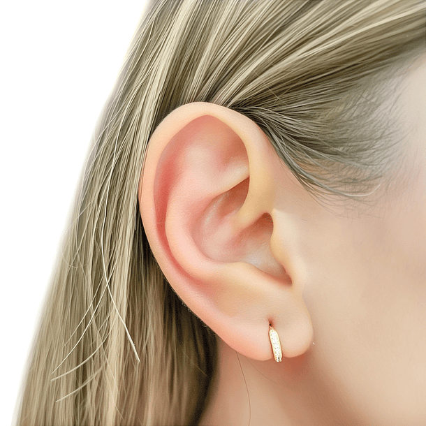 Aros Argolla Niña Cintillo Micro Circón Enchapado Oro 18K 2